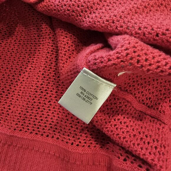 CHRISTOPHER & BANKS polka dot knit cardigan top size S red white retro Pin-up - Picture 6 of 7